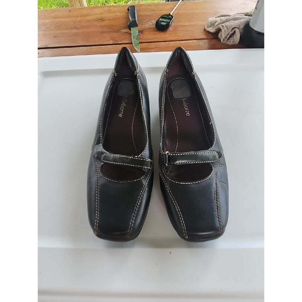 Liz Claiborne Women's Maryjane Slip-On Closed Toe Flat Shoe In Black - Size 7